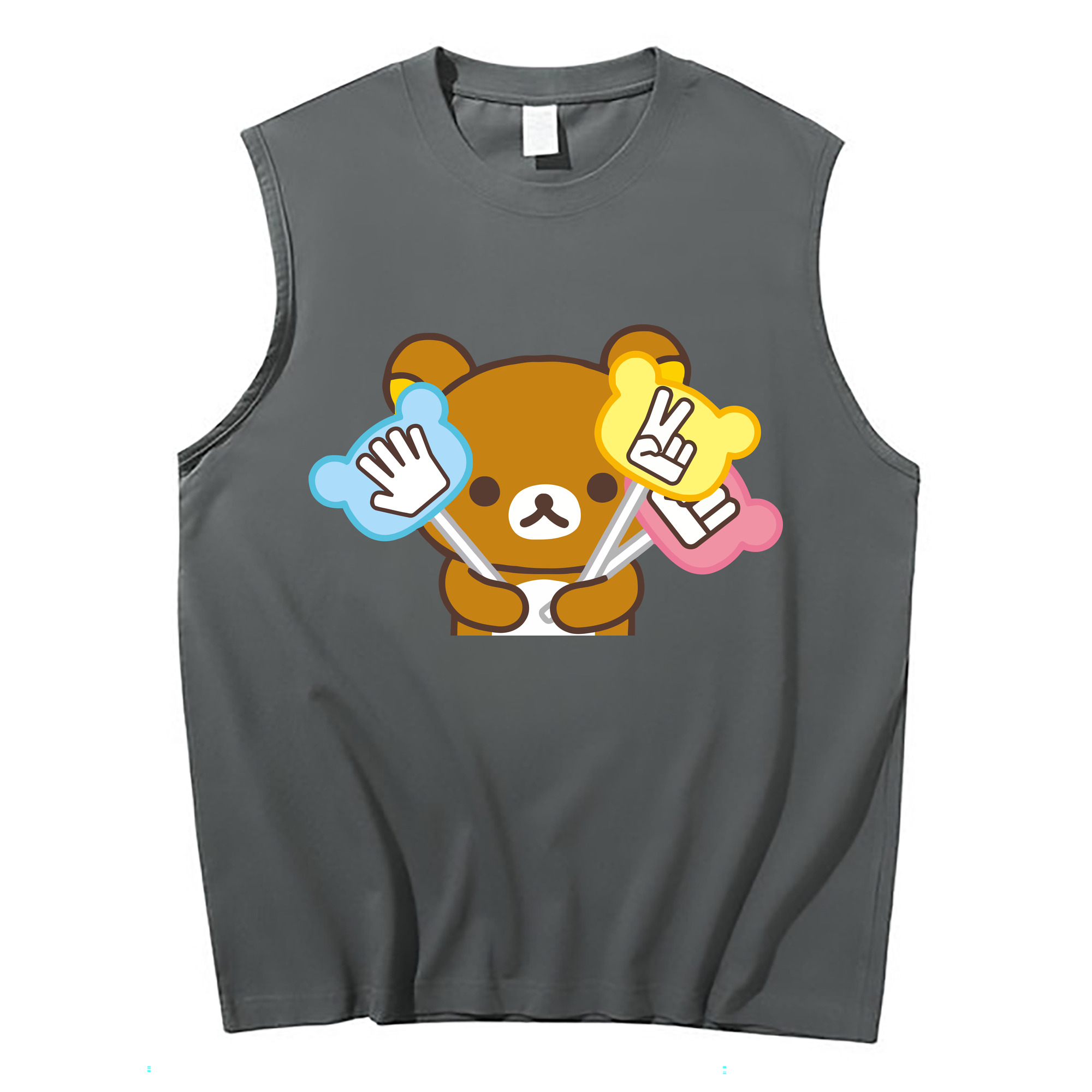 （画像用） リラックマ リラックマ キイロイトリ Rilakkuma Korilakkuma Kiiroitori コットン100％タンクトップ（フロントプリント）